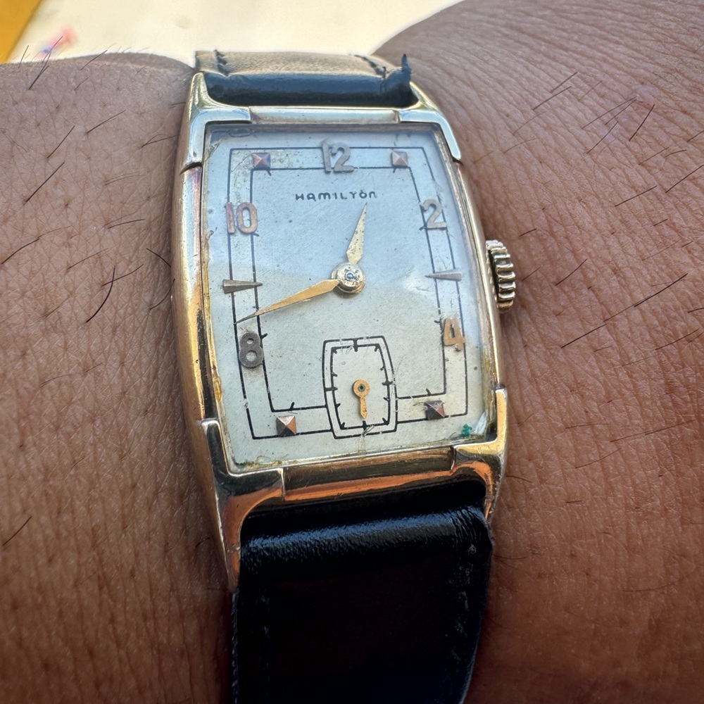 Vtg Hamilton Tank circa 50’s Wind Up Men’s Watch 🔥
